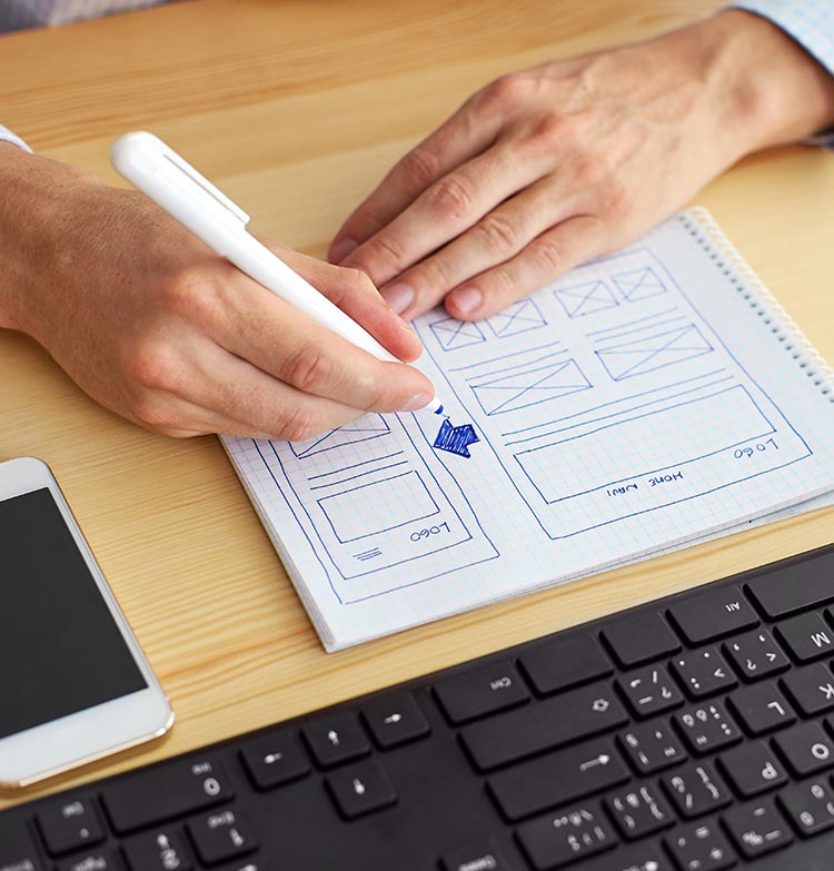 Sketching on paper website development
